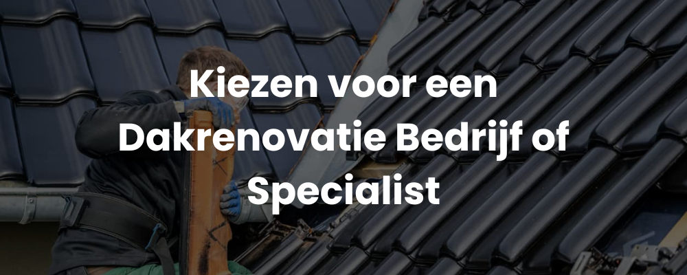 Kiezen voor een Dakrenovatie Bedrijf of Specialist Kiezen voor een Dakrenovatie Bedrijf of Specialist