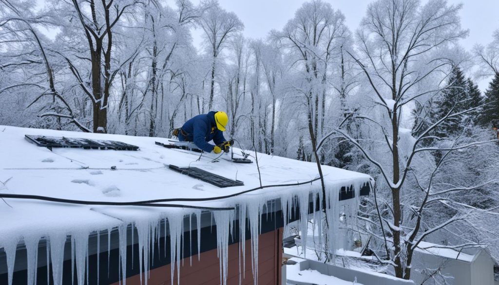 Dak beschermen tegen sneeuw en ijs