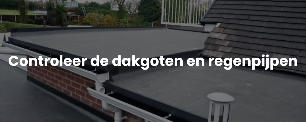 Controleer de dakgoten en regenpijpen Controleer de dakgoten en regenpijpen